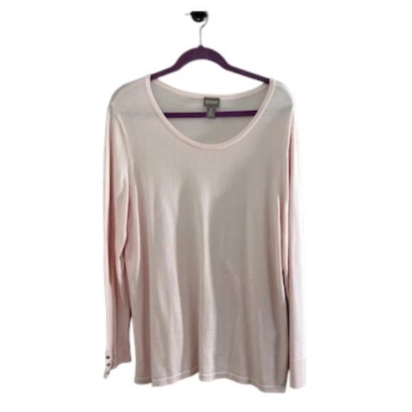 Chicos Sweater Women XL Pink Pullover Feminine Ballerina Neutral Boho Western - Picture 1 of 14